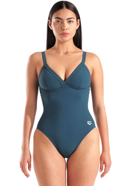 Lara Soft Curve Back Kadın Lacivert Yüzücü Mayosu 008119650