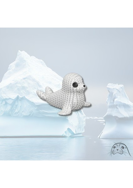 Beyaz Fok Anahtarlık – Örgü Figür | Amigurumi Tarzı Çanta Süsü | El Yapımı Görünümlü Aksesuarı