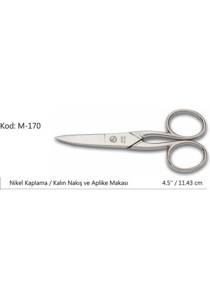 Europe Kalın Nakış Makası Süper Kalite No:4.5 11,43 cm - Lisinya