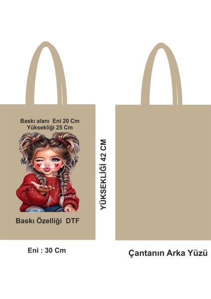 Dtf Baskılı Ham Bez Poşet 30X42 cm Saplı – 46 Tel Kalın Kumaş fiyatları