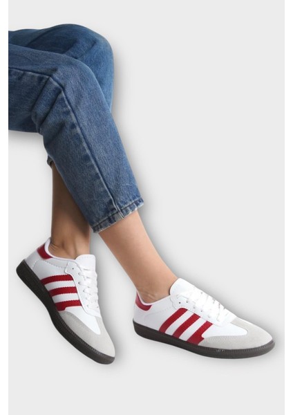 Kadın Rahat Hafif Spor Ayakkabı Beyaz - Kırmızı fiyatları