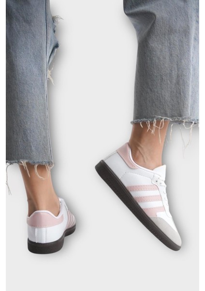 Kadın Rahat Hafif Spor Ayakkabı Beyaz - Pudra