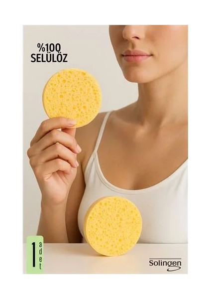 Makyaj Temizlik Pedi Cilt Temizlik Süngeri Doğal Selülöz 1 Adet