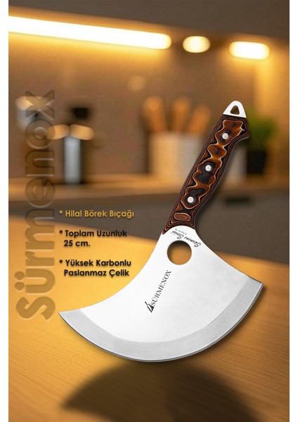 Sürmene Serisi Mutfak Bıçak Hilal Börek Bıçağı Pizza Pide Bıçağı Kahve Verzalit Sap HDS-128 fiyatları