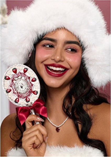 Çilek Aşk Tanrısı El Aynası,kırmızı Kadife fiyatları