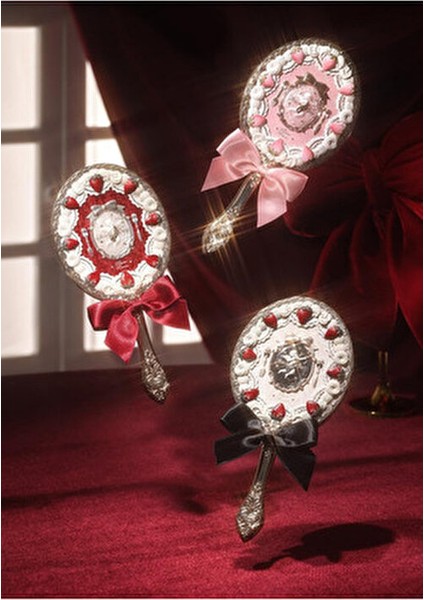 Çilek Aşk Tanrısı El Aynası,kırmızı Kadife fırsatları