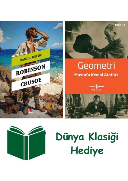 Robinson Crusoe + Geometri + Dünya Klasiği Hediye