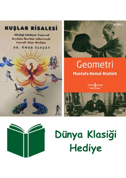 Kuşlar Risalesi + Geometri + Dünya Klasiği Hediye