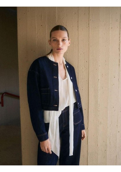 Tuén Jean Ceket – Koyu Lacivert