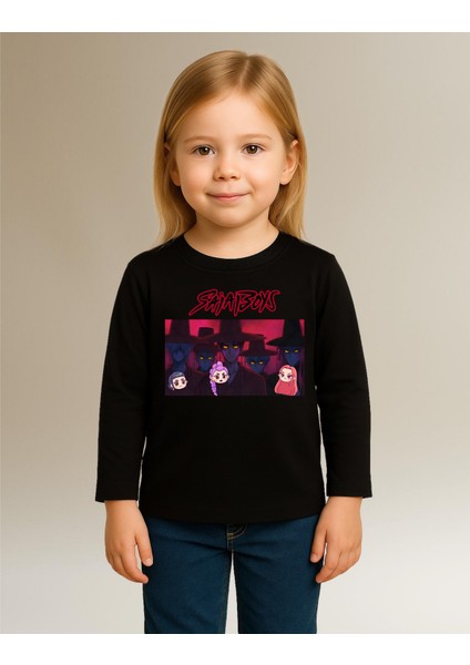 Kpop Demon Hunters Saja Boys Uzun Kollu Baskılı Kız Çocuk Tişört (4-13 Yaş) modelleri