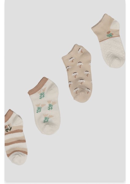 4 Çift Yazlık Pamuklu Kız Çocuk Patik Çorabı fırsatları