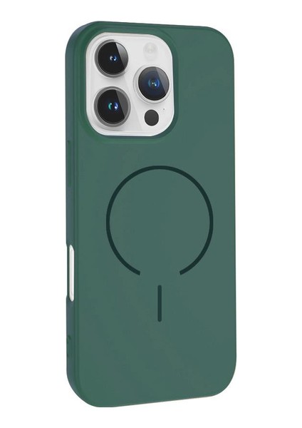 iPhone 16 Pro Magsafe Özellikli Içi Kadife Yumuşak Aqua Silikon Kılıf