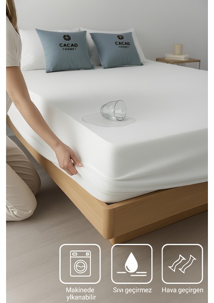 Mikro Fitted Lastikli Alez Su Sıvı Geçirmez Yatak Alezi Battal Tek Çift Kişilik Alez (+30 cm Derinlikli)