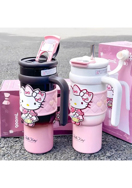 Çocuk Termos Matara Paslanmaz Çelik Hello Kitty Figürlü Pipetli ve Ağızlıklı 900ML AD50274 fiyatları