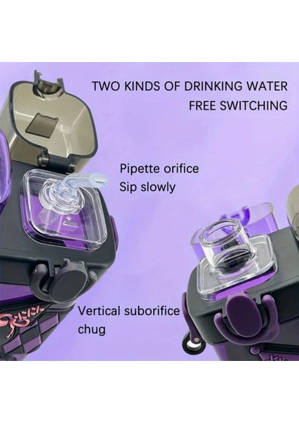 Kuromi Figürlü Plastik Çocuk Suluk Matara 680ML Askılı Iki Bölmeli Kapak AD15152 fiyatları