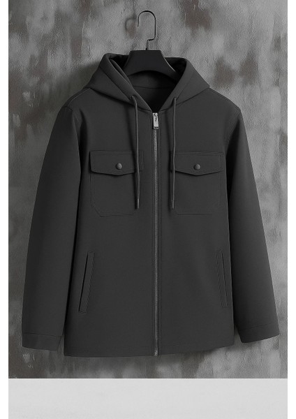 Erkek Oversize Premium Füme Kapşonlu Mont fırsatları