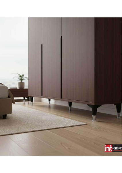 Puma 15 cm Siyah-Krom 6'lı Set Mobilya Kanepe Tv Ünitesi Dolap Konsol ve Destek Ayağı indirimleri