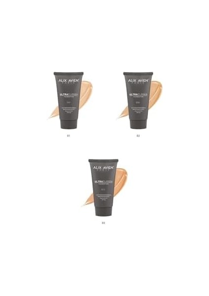 Alıx Avıen Ultra Kapatıcı Nemlendirici SPF35 Faktör ve E & C Vitaminli Fondöten - Ultracloser Foundation 03 modelleri