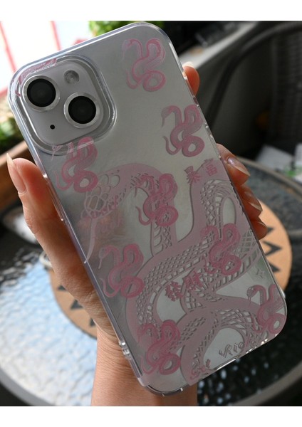Iphone 15 - 14 - 13 Uyumlu Shine Yılan Renk Geçişli Parlak Tasarımlı Silikon Kılıf