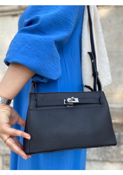 ,siyah , Kilit Detaylı, Bayan Omuz ve Çapraz Çantası indirimleri