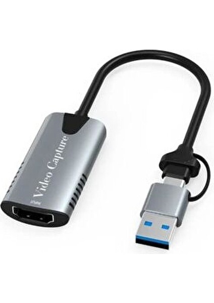 2in1 Usb/type-C To HDMI Video Capture 30Hz Video Kayıt Ekran Aktarma Video Çevirici
