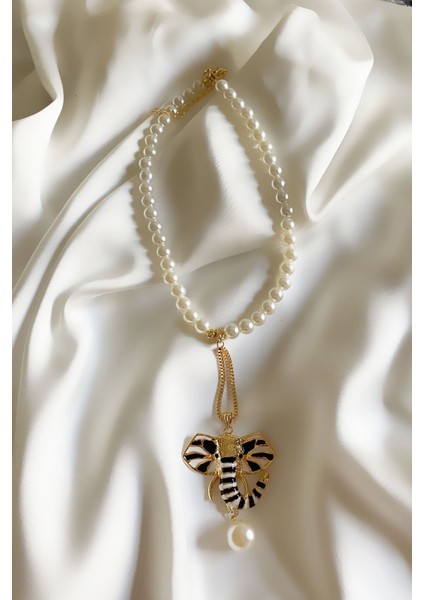 Dorika Detay Fil Figürlü Inci Kolye fiyatları