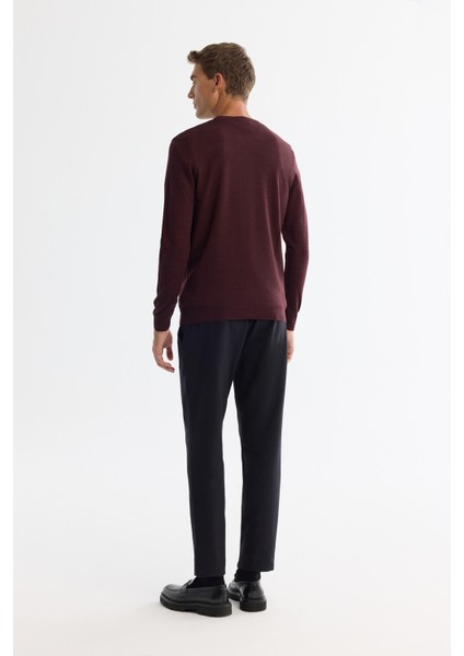 Erkek Bordo Dokulu Basic Kazak E005109