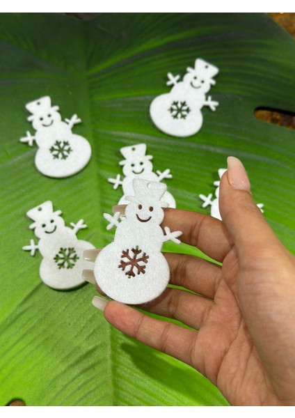 6 Adet Keçe Kardan Adam Arma Dikiş Aksesuarı 6x4 cm