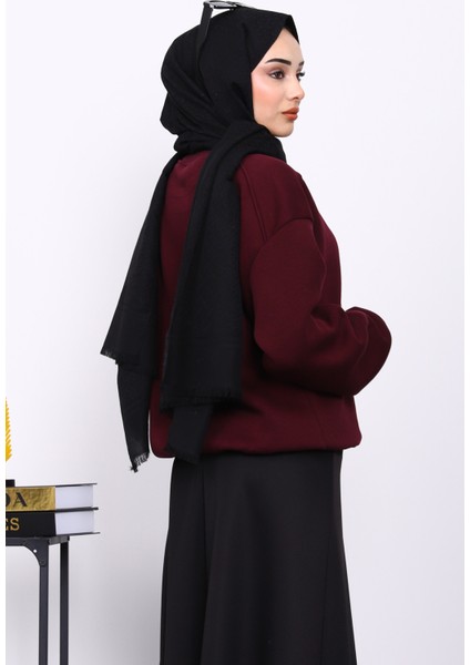 Mürdüm Bisiklet Yaka Şadonlu Üç iplik Sweat modelleri