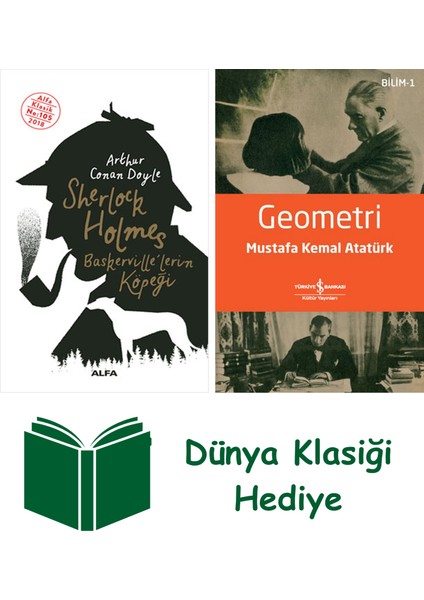 Sherlock Holmes - Baskerville'lerin Köpeği + Geometri + Dünya Klasiği Hediye
