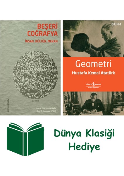 Beşeri Coğrafya + Geometri + Dünya Klasiği Hediye