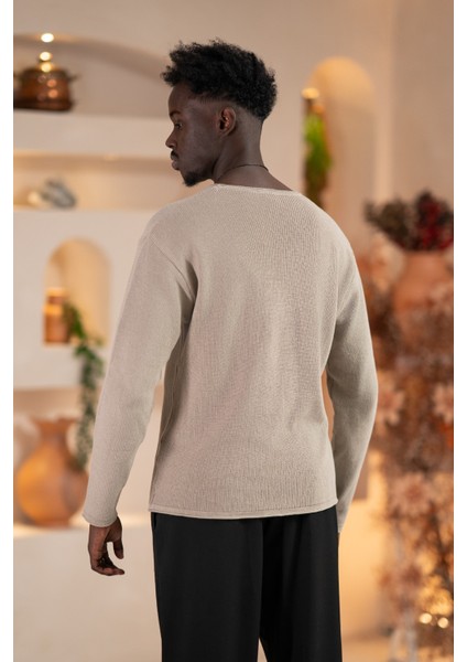 Regular Fit Likralı Kendinden Çizgili Mevsimlik Spor Kazak fırsatları