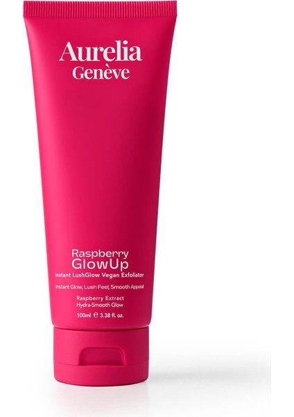 Raspberry Glowup Instant Lushglow Vegan Exfoliator - Cildi Derinlemesine Arındıran & Işıltı Kazandıran Vegan Peeling - 100 ml