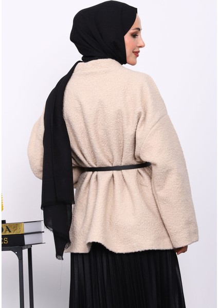 Vizon Kemerli Oversize Buklet Ceket fırsatları