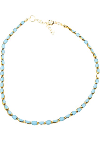 Gold Detay Turkuaz Kristal Kolye modelleri