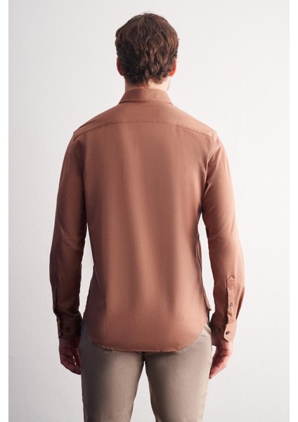 Vizon Düğmeli Yaka Örme Uzun Kol Performans Ürün Slim Fit Esnek Gömlek 1004255270 indirimleri