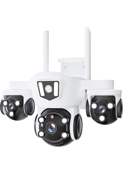 V380Pro 18MP (6MP+6MP+6MP) Üç Kameralı 10X Zoom Gece Görüş Wifi Sesli Türkçe