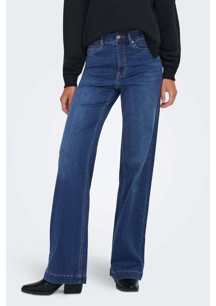 Onlmadison Pamuklu Wide Leg Yüksek Bel Geniş Paça Jeans Bayan Kot Pantolon 15358210
