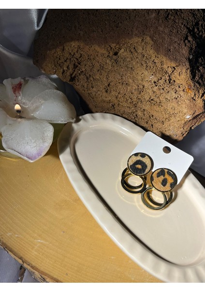 Leopar Desenli Halka Küpe fiyatları