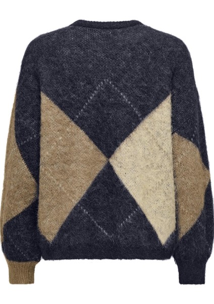 Noeme Life Ls Jacquard O-Neck Kadın Triko Kazak – Jakarlı Bisiklet Yaka modelleri