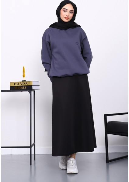 Füme Bisiklet Yaka Şadonlu Üç iplik Sweat fiyatları