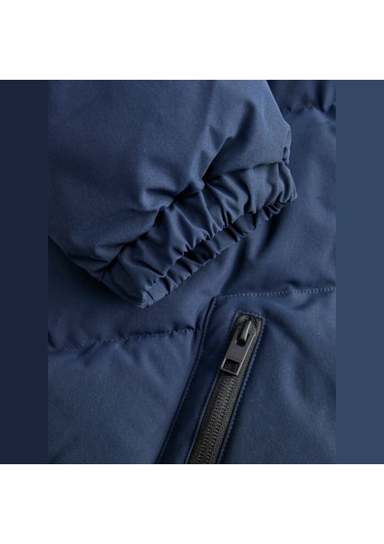 Erkek Logo Detayli Kapüsonlu Mont - Mount modelleri