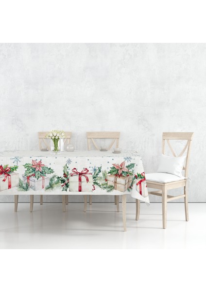 Yılbaşı Desenli Dijital Baskılı Masa Örtüsü - 140 x 220 cm 140X240 cm - Panama Kumaş fırsatları