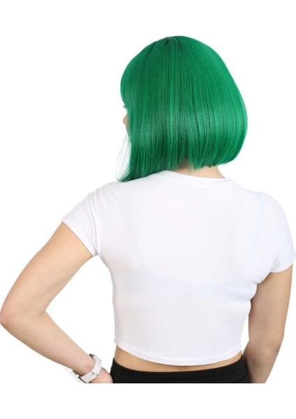 Küt Kahküllü Fiber Sentetik Peruk - Koyu Yeşil modelleri