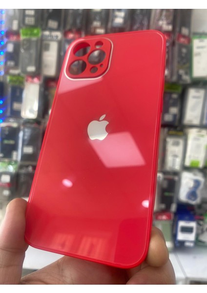 Iphone 12 Pro Uyumlu Arkası Cam Logolu Kılıf