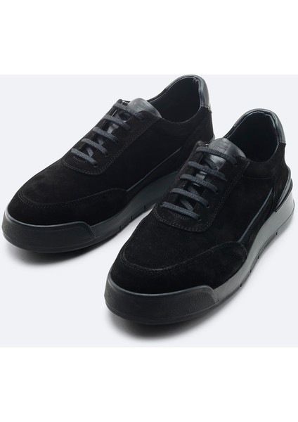Erkek Siyah Süet Karışımlı Esnek Taban Hafif Casual Ayakkabı A42Y8009