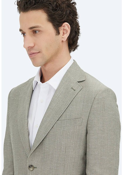 Haki Düz Modern Fit Yün Karışımlı Ceket modelleri