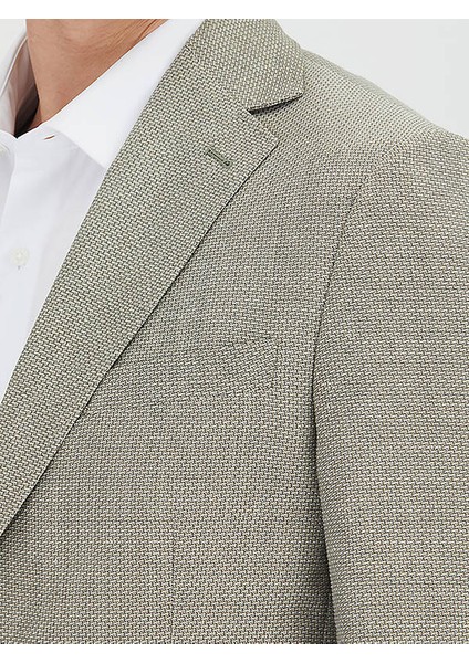 Haki Düz Modern Fit Yün Karışımlı Ceket fırsatları