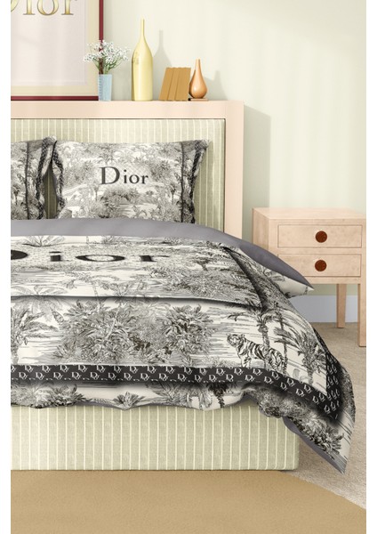 Nevresim Takımı Çift Kişilik Pamuklu Saten Kumaş 6 Parça 3D Dijital Baskı Duvet Cover Set Model No: