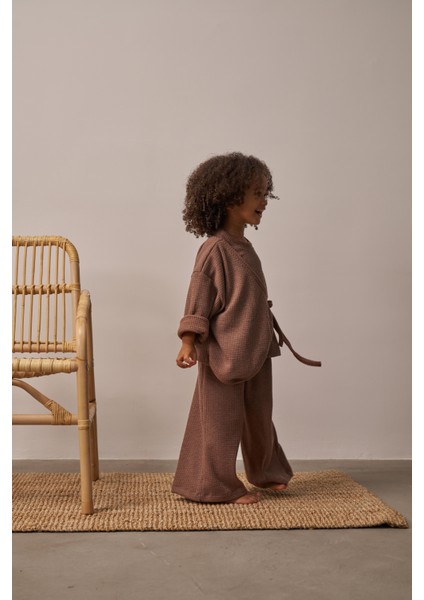 Kahverengi Waffle Bağlamalı Takım fiyatları